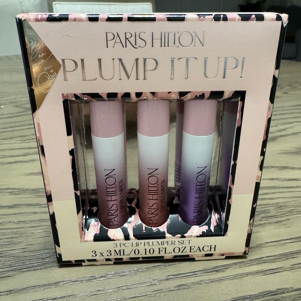 Paris Hilton Pink Lip Balm & Gloss Set with Plumping Effect